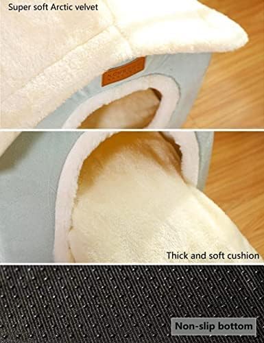 Miniatura 3 de Casa para Perros Interior de Espuma de Memoria, Cama de Caseta para Perros Plegable con Cojín para Perros Pequeños, Medianos y Grandes, Gatos, Nido