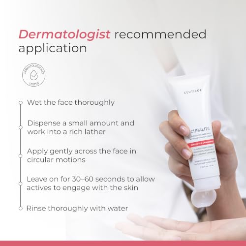 Image of Ceuticoz Curalite Exfoliating Facewash | For Dullness & Uneven Skin Tone | Gently exfoliates & refines texture | Glycolic Acid & Niacinamide | All Skin Types | 75ml