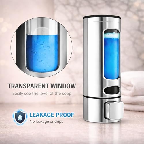 Image of ABS Liquid Soap Dispenser Wall Mounted for Bathroom & Wash Basin | Handwash Bottle Holder, Shampoo & Sanitizer Dispenser for Kitchen, Toilet & Shower Use (Chrome)