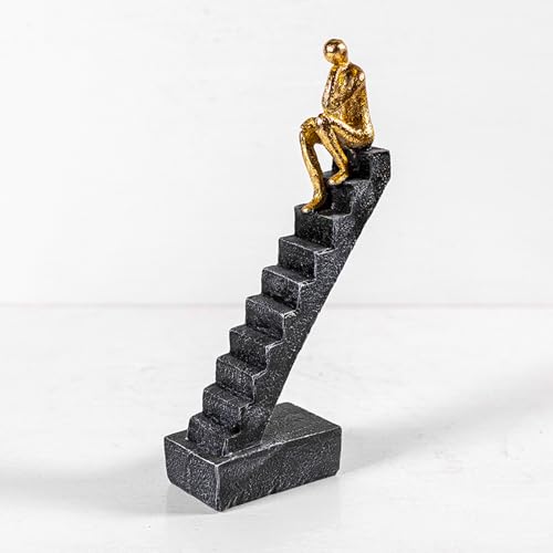 Estatua Decorativa Pensador Dorada 24 cm miniatura 4