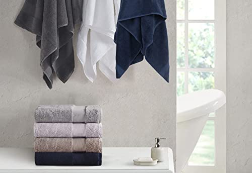 A1 Home Collections 100% Organic Cotton Hand Towels 700 Gsm Plush Feather Touch Quick Dry Hand Towel, Pack Of 4 Gots Certified, Oeko-Tex Green Certified, 20"X30" (Sharkskin Grey) #TOP5