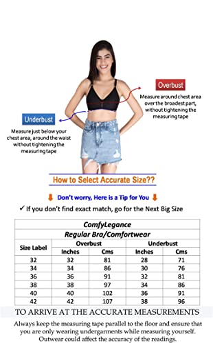 Image of ComfyLegance Women Cotton Non Padded Non Wired Regular Bra (Pack of 02 /03)