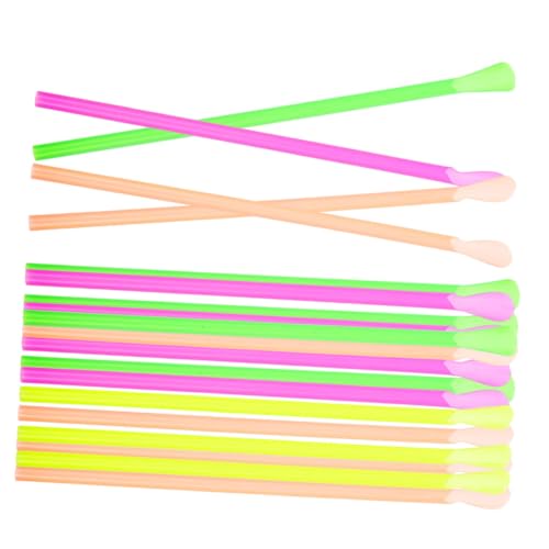 SEWACC 400個 使い捨てスプーンストロー ポータブル氷スムージー兼用吸管 口当たり滑らか な飲み口 パーティーや飲食店向け