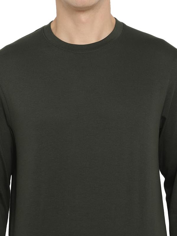 Image of AMERICAN CREW 100% Supima Cotton Round Neck Full Sleeve T-Shirt for Men