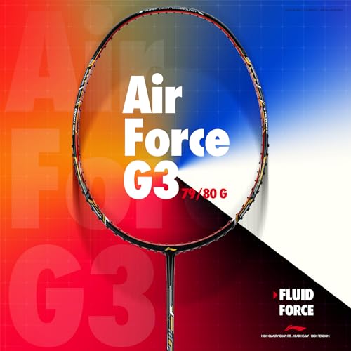 Image of Li-Ning Air Force G3 Badminton Racket with Full Cover | Max Tension : ≤30 lbs | Superlight Technology | Aerotec Beam | Dynamic Frame
