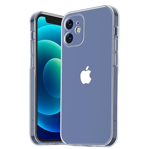 Cyber-Tech Clear for iPhone 12 Case [Never Yellow] [Shockproof Mil-grade Protection] Protective Phone Cases Thin Slim Fit Cover