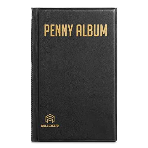MUDOR Pressed Penny Collecting Book Album, Holds 160 Coins, Collector's Pressed Penny Holder Collection Book