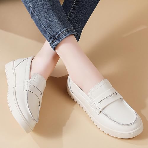 Image of QAE Loafers for Women Penny Loafers Slip On Sneakers Womens Shoes Dressy Casual Comfortable Ladies Summer Shoes