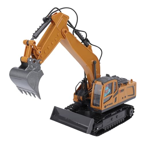 Oreilet RC Excavator Toy, Alloy Remote Control Construction Vehicle with 2.4G Wireless Remote and Hydraulic Arms, Engineering Vehicle Boys for Kids Ages 6+