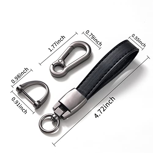Soyater Genuine Leather Car Keychain Set For Cadillac Cadillac Ct6 Xt5 Cts Xts Srx Ats Dts Sts Men And Women Family Present Keychain Key Ring Lanyard Accessories (Black) #TOP1