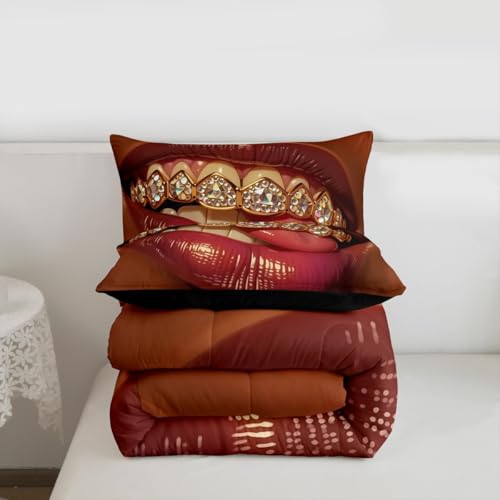Image of Erosebridal Black Girls Queen Bedding Set Luxury African American Comforter Set Soft Microfiber Black Woman Female Comforter for Teens Adult Melanin Bedroom Decor (1 Comforter, 2 Pillowcases)