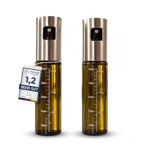 Leisure Life® | NEUEINFÜHRUNG | 2er Set Ölsprüher | 1 mm Edelstahlmantel | UV-Schutzglas | BPA-frei… – Ansicht 1
