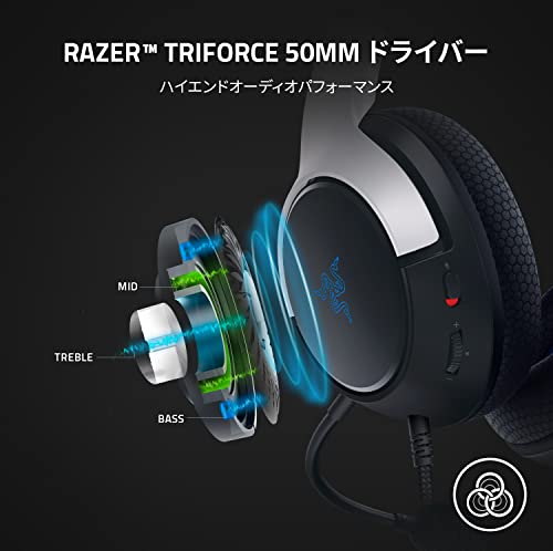 Razer Kaira X for PlayStation ゲーミングヘッドセット PS5 PS4 両対応 ヘッドセット TriForce 50mm ドライバー HyperClearカーディオイドマイク FlowKnit 製メモリーフォームイヤークッション PlayStation 5 Switch PC Mac モバイルデバイス対応 【日本正規代理店保証品】 RZ04-03970200-R3M1