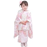 [KYOETSU] [キョウエツ] 七五三 3歳 女の子 着物 セット 被布 小物 フルセット 754 くすみ B (9.霞桃の鞠花しらべ)