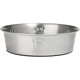 PetRageous 60050 Cayman Classic Non-Skid Stainless Steel Dishwasher-Safe Bowl 12-Cup Capacity 9.5-Inch Diameter 3-Inch Tall for Large and X-Large Dogs and Cats of Any Size, Metallic