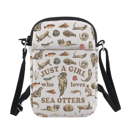 CHOORO Sea Otters Gift Just A Girl Who Loves Sea Otters Crossbody Bag Sea Mammal Lovers Gift Animal Lovers Gift