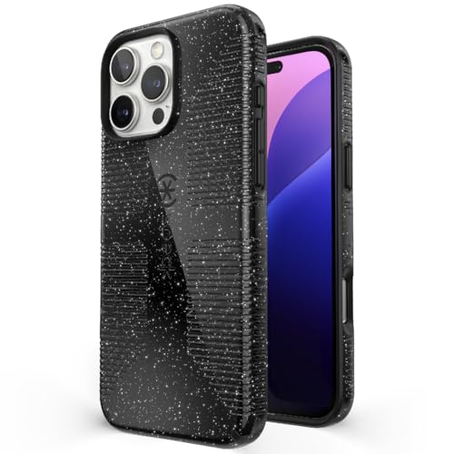 Image of Speck CandyShell Grip Case - iPhone 16 Pro Max Case for Women and Men - Slim MagSafe - White /Black