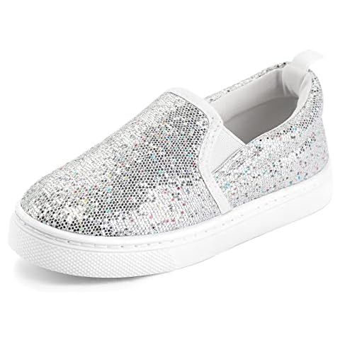K KomForme Toddler Sneakers for Girls Boys Slip On Canvas Walking Shoes, Size 8 Toddler, Grey Cover
