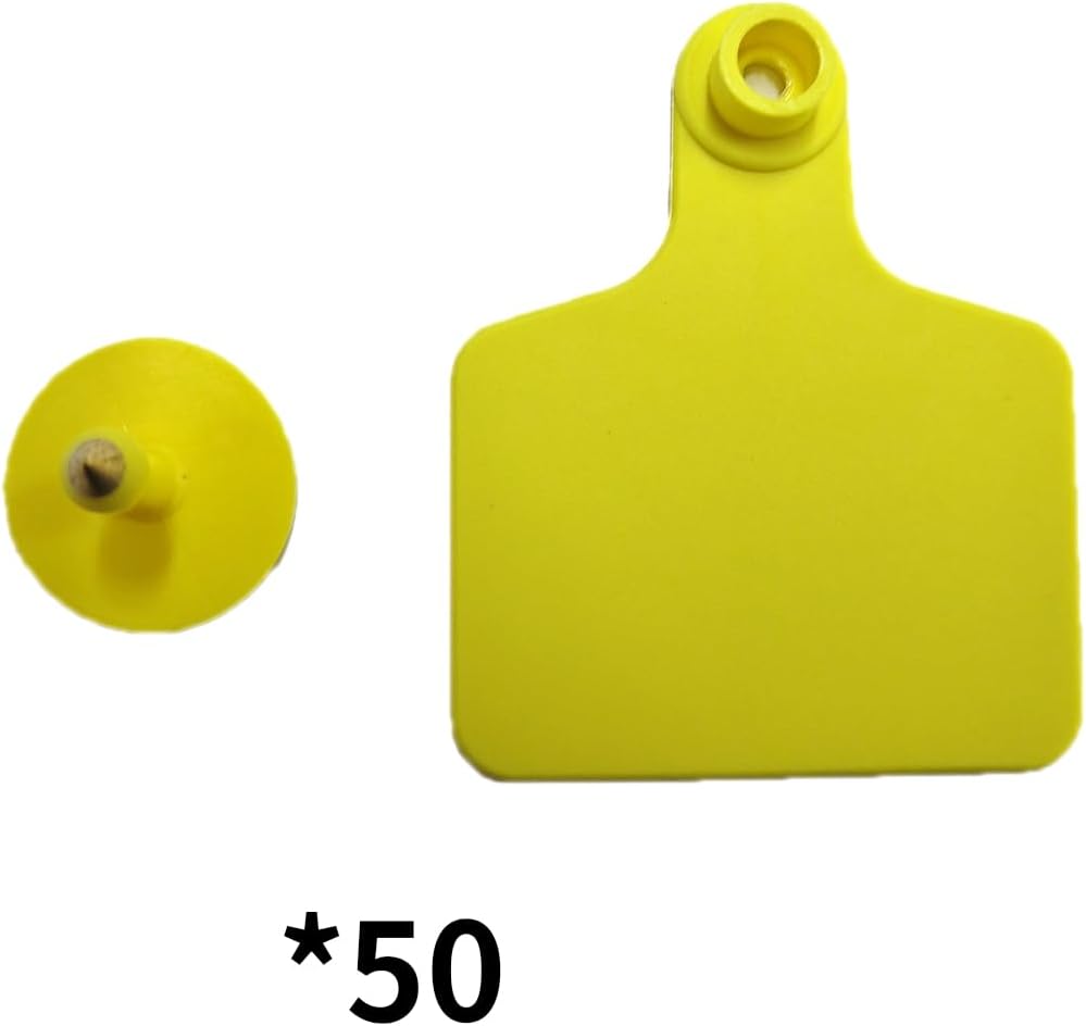 Blank Cattle Ear Tags Large Animal Identification Blank Livestock Ear Tags for Cattle Cow Horse Pig Goat Sheep Farm Management (50)
