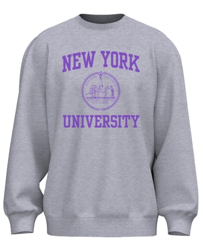 Venley NCAA Officially Licensed Apparel New York University NYU Violets Gameday Logo Unisex OCIMPNY01 Sweatshirt NYU01S Gray Medium