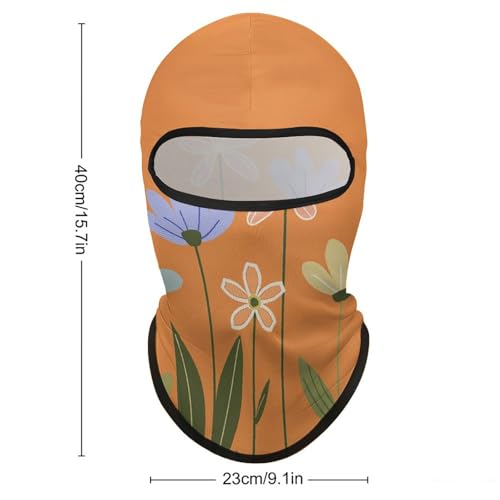 Balaclava para hombre, máscara para esquí y ciclismo con diseño artístico de flores, cubreboca para invierno miniatura 2