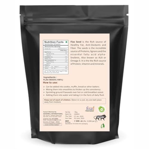 Image of Pronatural Raw Flax Seeds 1kg - Fibre Rich Alsi Seeds for Weight Management