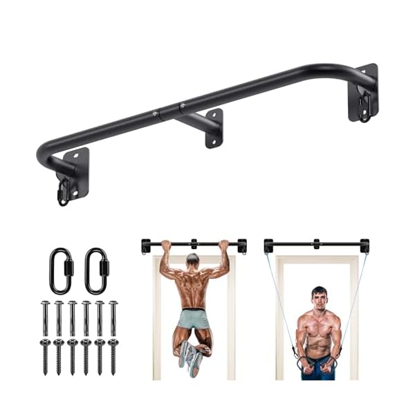 SELEWARE 32"/36" Wall Mount Pull Up Bar Joist Mount Chin Up Bar for Doorway