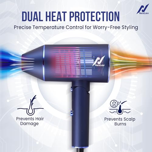 Image of Nexlev Just Style Pro Hair Dryer |2100 W for Quick & Easy Blowdry | Double Heat Protection Technology | 3 Heat Settings & Cool Shot Function For Salon-Like Styling at Home (HD-01)
