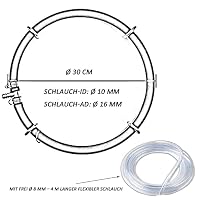 XRMXF Japan Belüfterring Koi Teich Belüftung Sauerstoff, japanischer Ausströmer für den Koiteich Aber auch zur Sauerstoffanreicherung im Gartenteich (1 Schlaufe/Ø 30 cm) – Ansicht 2
