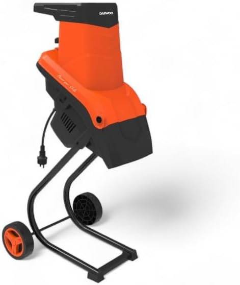 DAEWOO DACSB2500N Electric Shredder, side view with wheels