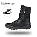 LUDEY Tactical Boots for Men Lightweight Military Boots Durable Army Combat Boots Comfortable Work Boots Waterproof Security Boots Black 9.5US