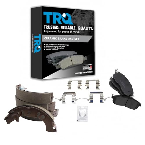TRQ Front & Rear Ceramic Brake Pad Set for 2013-2019 Nissan Sentra