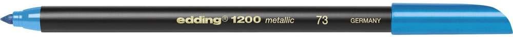 edding 1200 Metallic Colour Pen - Blue Metallic - 1 Pen - Round Nib 1-3 mm - Glitter Metallic Marker for Writing, Drawing and Sketching-for Guests Books, Card Making,DIY Photo Albums and Scrapbooking
