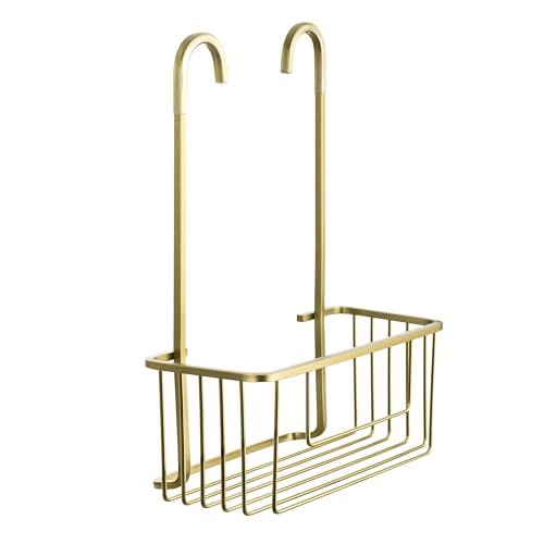 Tatay Estanteria Ducha Resistente | 100% Inoxidable | Estante Ducha sin Taladro | Colgador de Diseño Moderno | Resiste a la Humedad | Soporta Peso | 10 años de Garantía | 28 x 12,8 x 38,5 cm - Oro