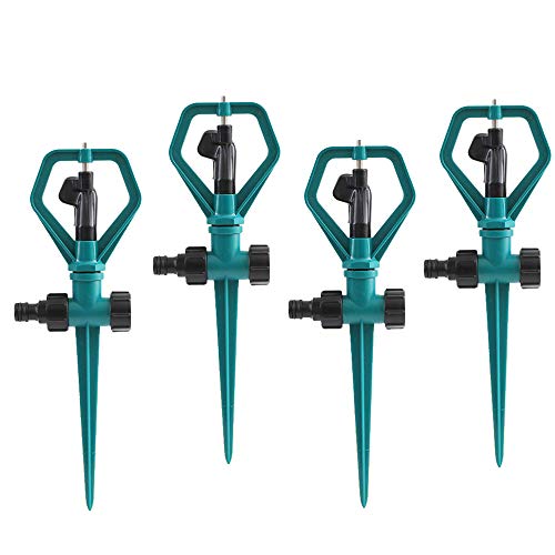 YOCAGO Lawn Garden Sprinklers, 360 Degree Automatically Rotating Sprinkler for Garden Yard Water Sprayer Irrigation System - 4 PCS