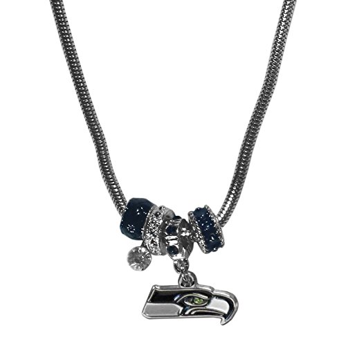 NFL Seattle Seahawks Euro Bead Necklace black , 18-Inch