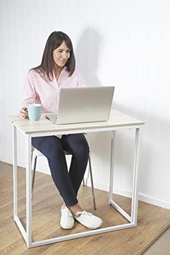 Folding Utility Table | Space-Saving Desk already assembled just fold the legs out | Folds Flat to Store | For: Meal times, Hobbies & Work/Study | L80 x W45 x H74cm | From Easylife