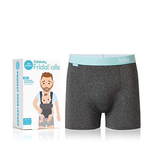 FridaBaby fridaballs Boxer Brief with Removable Foam Cup by Fridababy - 1 Pair for Dad, Small