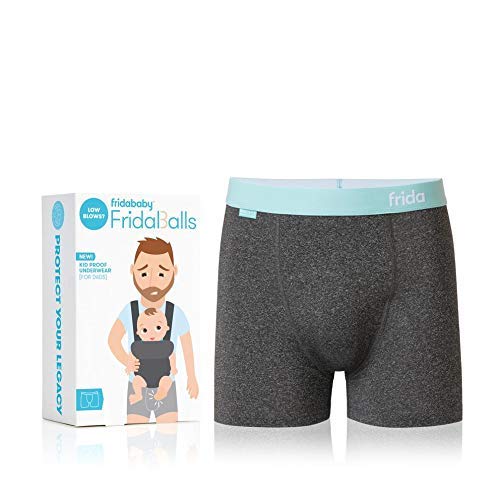 FridaBaby ​fridaballs Boxer Brief with Removable Foam Cup by Fridababy - 1 Pair for Dad, Small