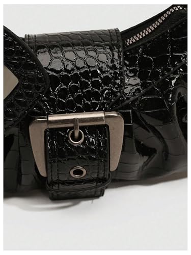 Image of GORGLITTER Women's Y2k Shoulder Bag Buckle Western Vintage Hobo Pu Leather Handbags with Coin Purse