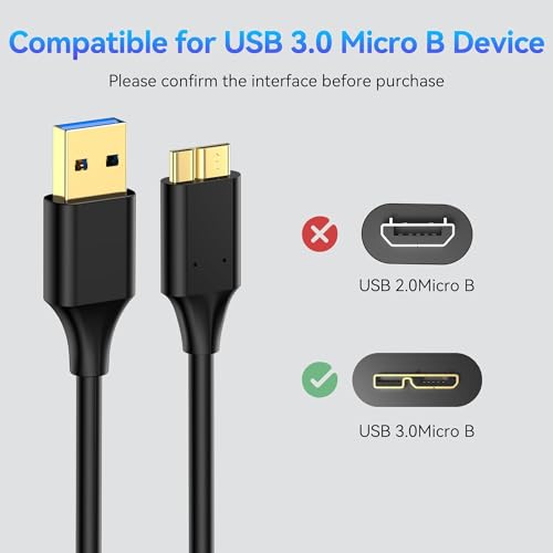 Image of rts USB 3.0 External Portable Hard Drive Disk Hdd Cable (0.5CM /1.5 Ft) (5 Gbps) Compatible with Seagate WD Samsung Hitachi HP Bufallo Lenovo Transcend LaCie ADATA Sony ORICO Maxtor Consistent Verbatim