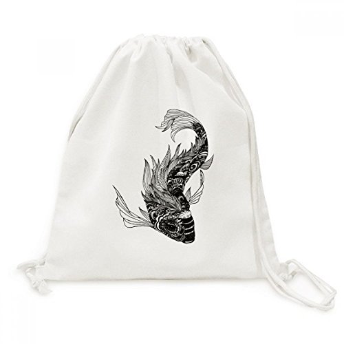 Sac cordon toile motif montagne aux finitions soignées et durables
