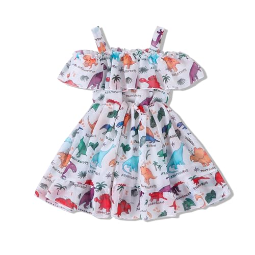 Image of Toddler Baby Girls Summer Dress Chiffon Princess Tutu Dress Floral Beachwear Suspender Sundress Skirt Little Girl Clothes