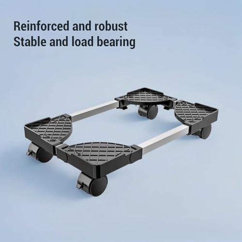 Soporte móvil ajustable para CPU Dan&Dre de acero con ruedas giratorias de 360° para PC, soporte para torre de computadora con ajuste de ancho y longitud miniatura 4