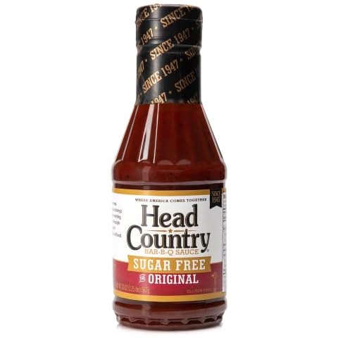 Head Country Sugar Free Bar-B-Q Sauce, Original, Gluten Free Barbecue Sauce With No Allergens & Zero Sugar, Sweet & Savory BBQ Sauce For Chicken, Pork, Ribs & Burgers, 17.5 Ounce, Pack of 1 Cover