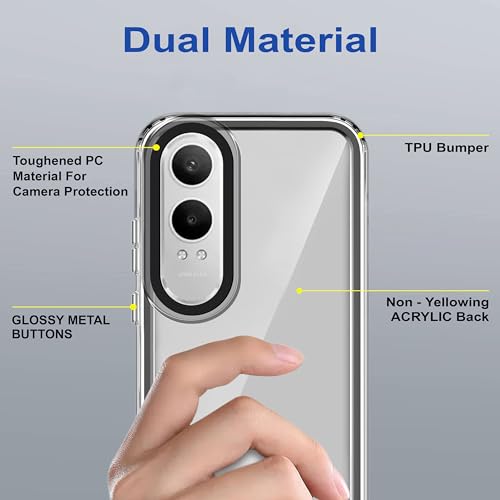 Image of amazon basics Back Case Cover for OnePlus Nord CE 4 Lite 5G | Compatible for OnePlus Nord CE 4 Lite 5G Back Cover | Case Cover with Camera Protection | (TPU + PC | Translucent Black)