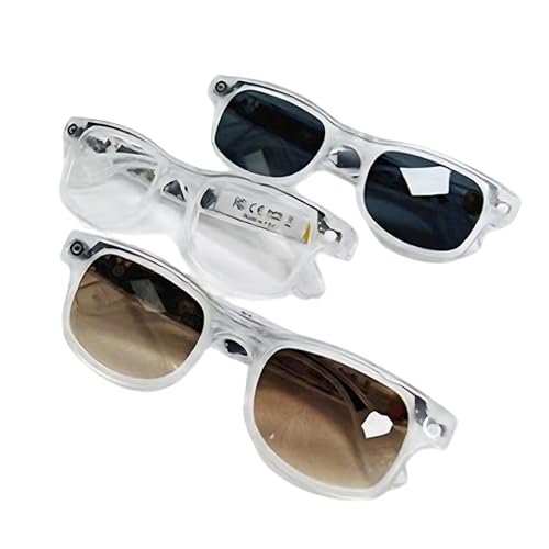 Gafas inteligentes con inteligencia artificial, lentes Bluetooth multifuncionales para hombres y mujeres, gafas de traductor, escuchar música y llamadas para interiores y exteriores (blanco)