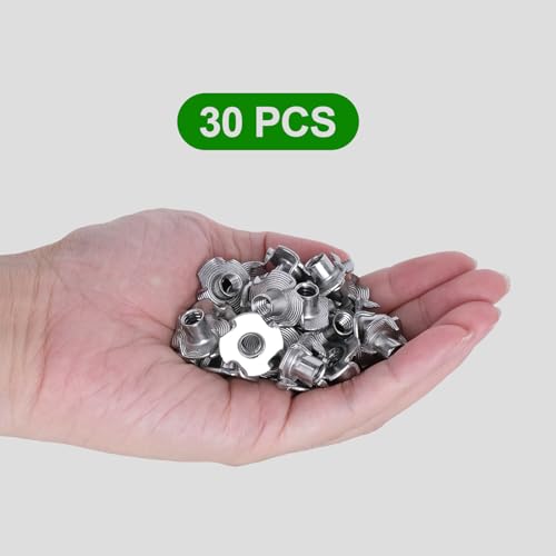 Anwenk T Nuts 1/4"-20 30Pcs 304 Stainless Steel Four-Jaw Tee Nuts For Wood,Rock Climbing Holds thumb #3