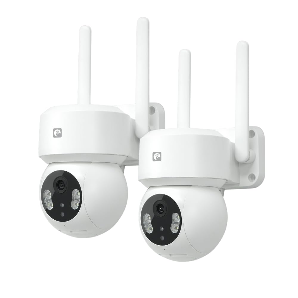 Garza Smart - Pack 2 Cámara de vigilancia WiFi IP 360º Exterior Inteligente. 1296P con Visión Nocturna, Audio bidireccional, Detección de Movimiento, Control por App.