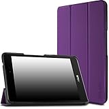 Infiland Case For ASUS Zenpad Z8, Tri-Fold Ultra Slim Stand Frost Back Smart Case cover for 2016 ASUS ZenPad Z8 Verizon 7.9 inch ZT581KL Tablet, Purple